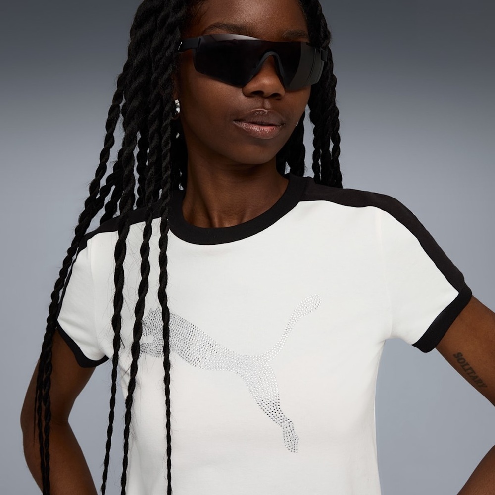 NWT PUMA X FENTY Black and White T7 Slim Tee - Picture 5 of 10